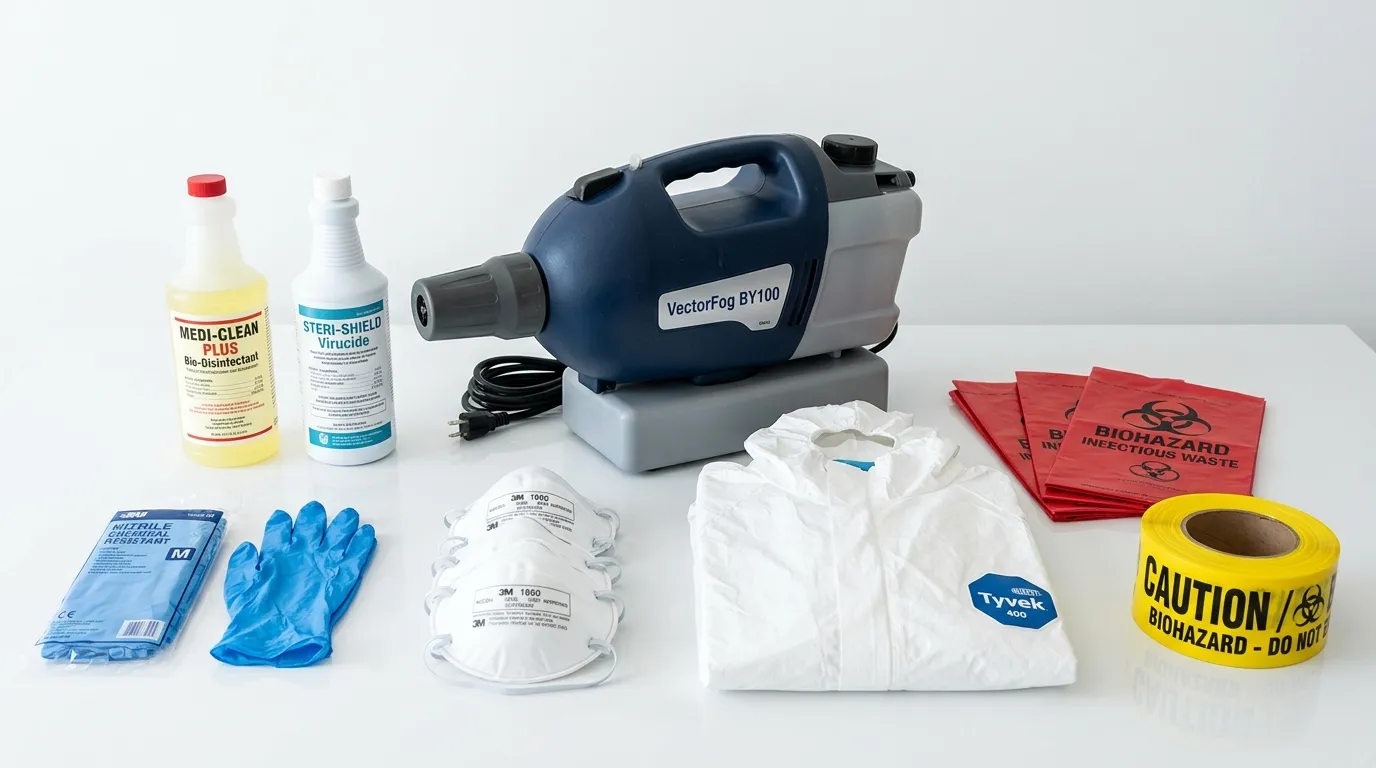 Professional biohazard remediation crew working in Little Canada